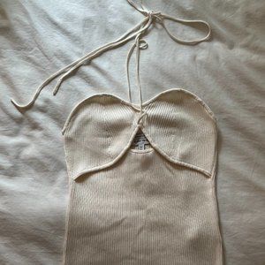 And Other Stories Ribbed Halterneck Bustier Top